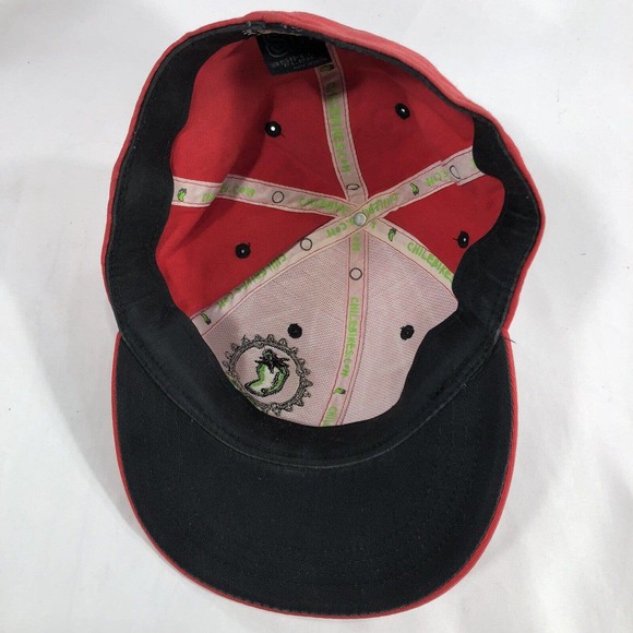 Chile Pepper Bike Shop Moab Utah Hat Cap Red Embroidered Size SM Fitted Flatbill - Picture 10 of 12